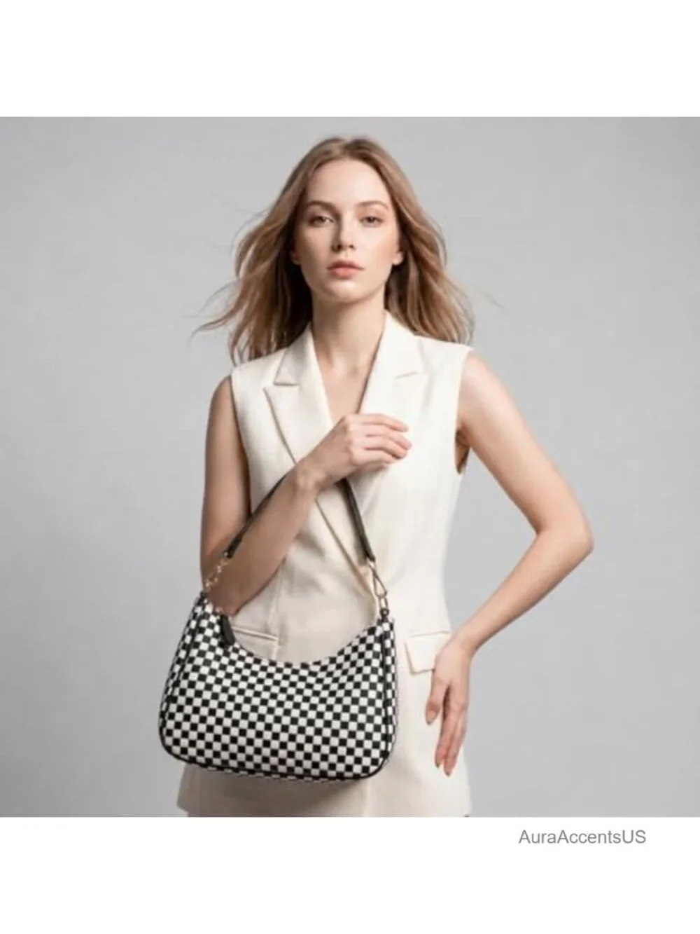 Woven Shoulder Bag Crescent Tote Y2K Vegan Leather Hobo Crossbody